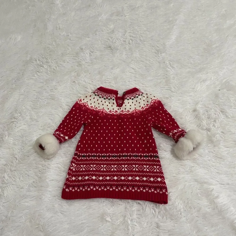 Kids Aspen Snow Flake Sweater in Red and White Size 0-3M